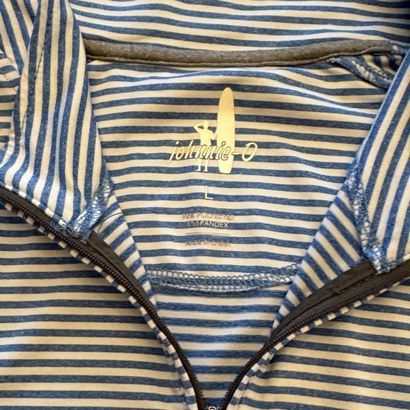 Johnnie O Ultra Light Weight Turn Striped Quarter-Zip - UPF 50 Sun Protection - Picture 4 of 6